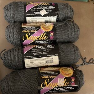 Caron Gold Sayelle Dark Grey 1110 Die Lot 45845 Yarn Lot Vintage